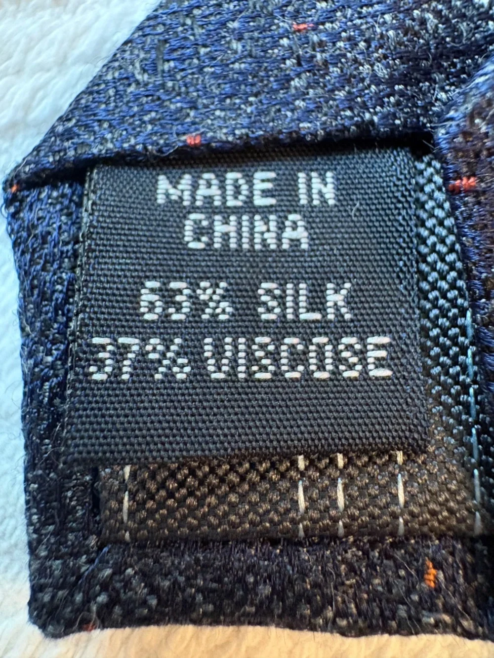 MADE Cam Newton Navy Blue Tweed Knit Silk Blend Necktie Skinny Tie